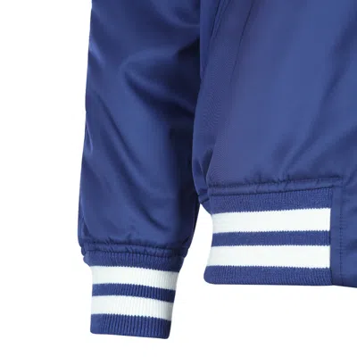 Valentino Blue Bomber Jacket In Printed Polyamide With Zip And High Collar In Blue