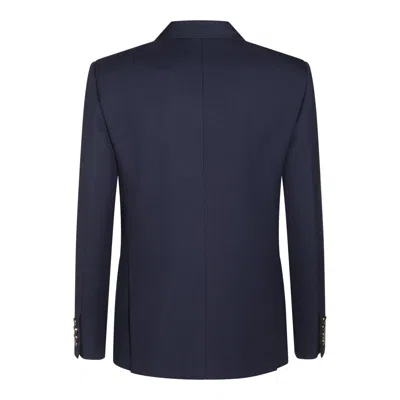 Valentino Slim Fit Wool Gabardine Jacket In Blue
