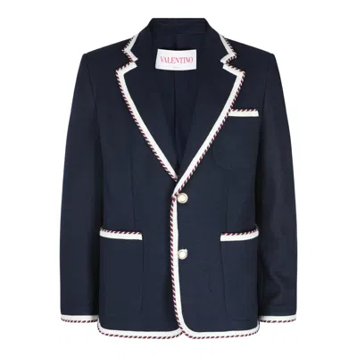 Valentino Garavani Torchon Blazer With Mirror Lapels And Piping