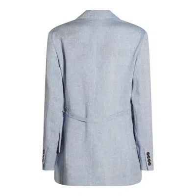 Brunello Cucinelli Tailored Jacket With Back Vent And Front Pockets In Blue