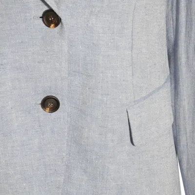 Brunello Cucinelli Tailored Jacket With Back Vent And Front Pockets In Blue