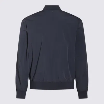 Tod's Ribbed High Collar Jacket With Side Pockets In Blue