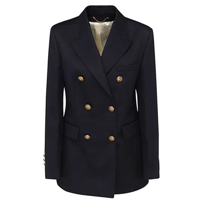 Golden Goose Golden Wool Blend Double Breasted Blazer In Blue