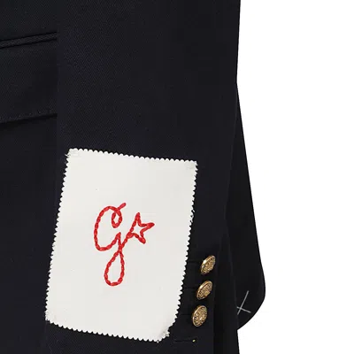 Golden Goose Golden Wool Blend Double Breasted Blazer In Blue