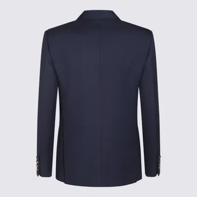 Valentino Slim Fit Wool Gabardine Jacket In Blue
