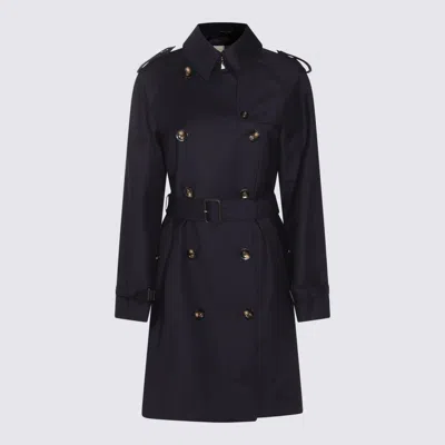 Montecore Double-breasted Wool Trench Coat In Blue