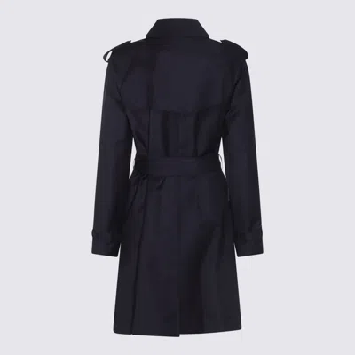 Montecore Double-breasted Wool Trench Coat In Blue