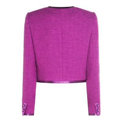 Dolce & Gabbana Violet Cotton Casual Jacket In Purple