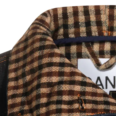 Ganni Bonded Denim Jacket Stitch Detailing In Blue