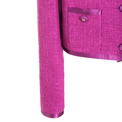 Dolce & Gabbana Violet Cotton Casual Jacket In Purple