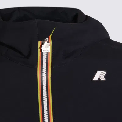 K-way Waterproof Midnight Blue Jacket With Front Zip And Hood In Blue