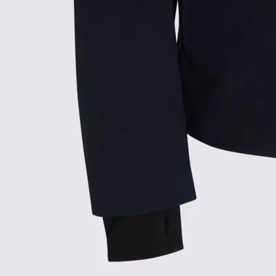 K-way Waterproof Midnight Blue Jacket With Front Zip And Hood In Blue