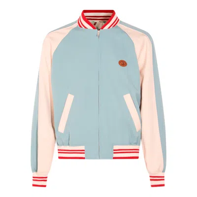 Valentino Le Chat De La Maison Wool Bomber Jacket In Blue