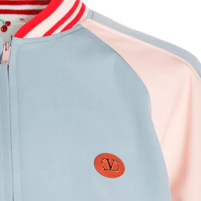 Valentino Le Chat De La Maison Wool Bomber Jacket In Blue