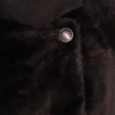 Brunello Cucinelli Leather Double-breasted Jacket High Collar In Multi