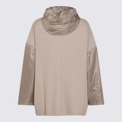 Herno Beige Wool Capes In Gray