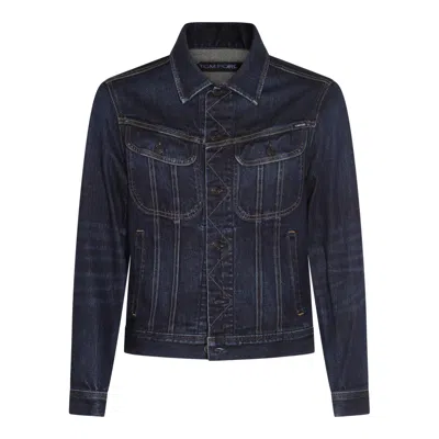 Tom Ford Casual Jacket With Long Sleeves And Chest Pockets In Blue