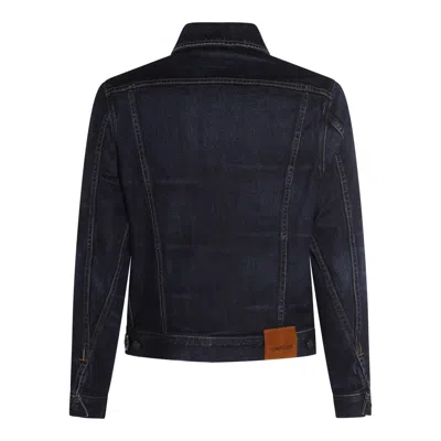 Tom Ford Casual Jacket With Long Sleeves And Chest Pockets In Blue