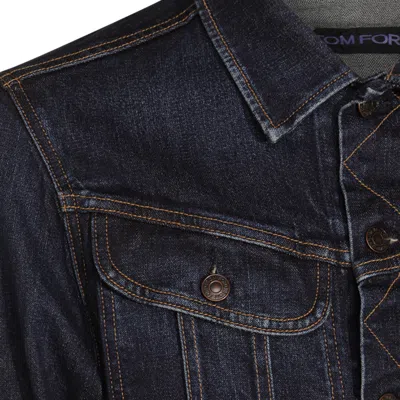 Tom Ford Casual Jacket With Long Sleeves And Chest Pockets In Blue