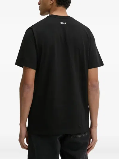 Msgm Graphic-print T-shirt In Black