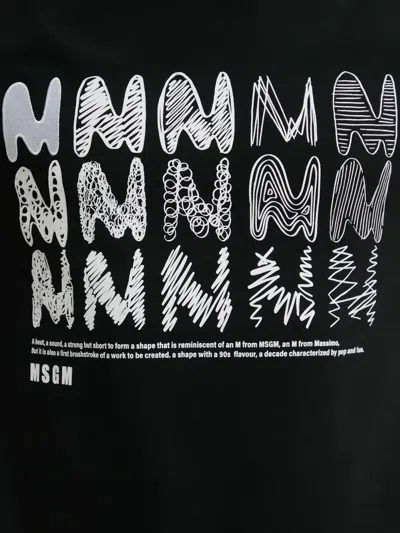 Msgm Graphic-print T-shirt In Black