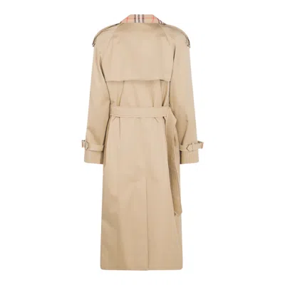 Burberry Womens Hamper Castleford Check-print-collar Cotton-poplin Trench Coat In Neutral
