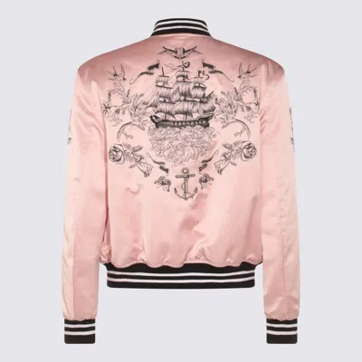 Alexander Mcqueen Casual Jacket With Embroidered Graphic Print In Pink