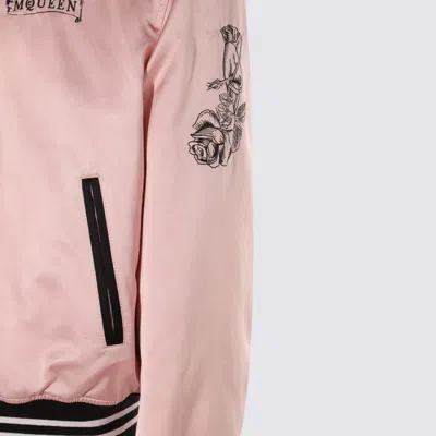 Alexander Mcqueen Casual Jacket With Embroidered Graphic Print In Pink