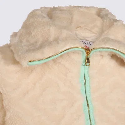 Casablanca Monogrammed Fleece Jacket In Neutral