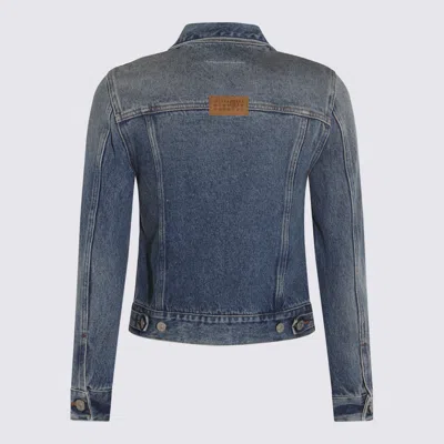 Mm6 Maison Margiela Casual Jacket With Long Sleeves And Contrast Panels In Blue
