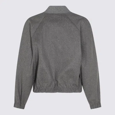 Fabiana Filippi Casual Jacket With Elastic Hem And Side Pockets In Gray