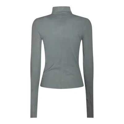 Rick Owens High Collar Tailored Leather Jacket In Gray