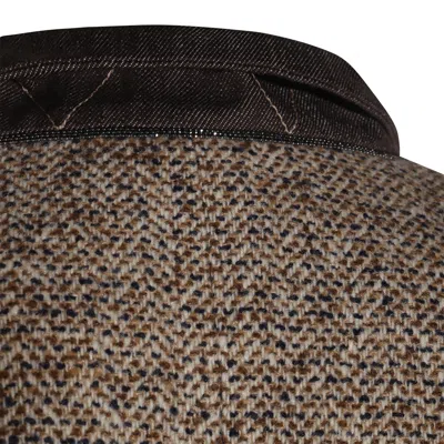 Brunello Cucinelli Waist Belted Lapel Sleeveless Textured Jacket In Brown