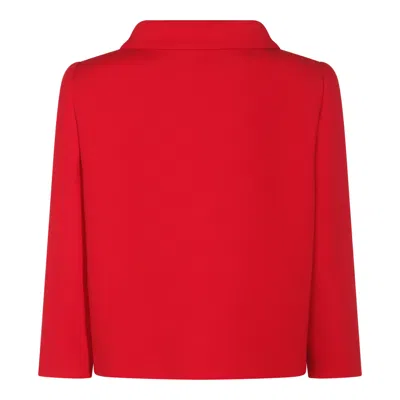 Valentino Couture Crepe Jacket Jeweled Buttons In Red