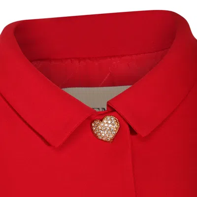 Valentino Couture Crepe Jacket Jeweled Buttons In Red