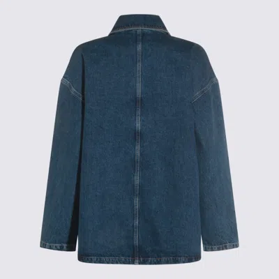 Anine Bing Luna Denim Jacket With Collared Neck In Multi