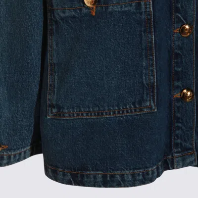 Anine Bing Luna Denim Jacket With Collared Neck In Multi