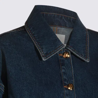 Anine Bing Luna Denim Jacket With Collared Neck In Multi