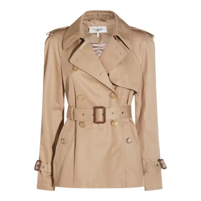 Chloé Belted Double-breasted Overcoats Epaulettes In Brown