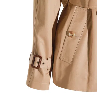 Chloé Belted Double-breasted Overcoats Epaulettes In Brown