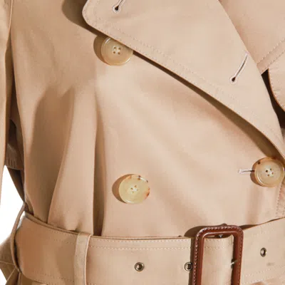 Chloé Belted Double-breasted Overcoats Epaulettes In Brown