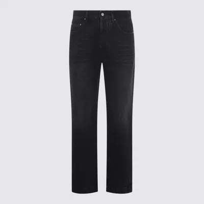 Amiri Straight Trousers With Five Pockets And Belt Loops In Blue