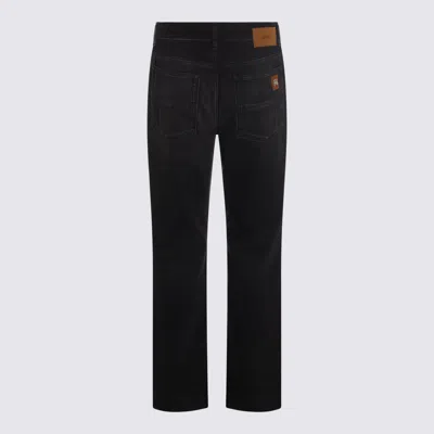 Amiri Straight Trousers With Five Pockets And Belt Loops In Blue
