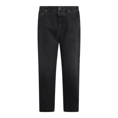 Off-white Straight Leg Trousers With Belt Loops In Black
