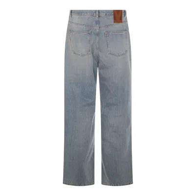 Valentino Stitched Belt Loops Straight Five-pocket Trousers In Gray