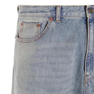 Valentino Stitched Belt Loops Straight Five-pocket Trousers In Gray