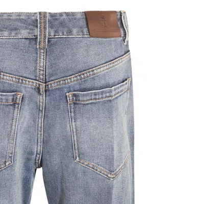Brunello Cucinelli Jeans Blue And Green In Blue