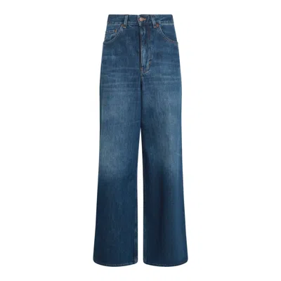 Chloé High-rise Wide-leg Denim Trousers With 5 Pockets In Blue