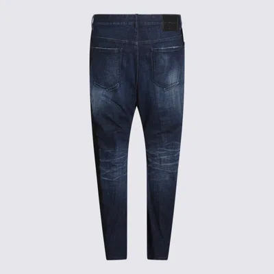 Dsquared2 Straight Leg Trousers Distressed Accents In Blue