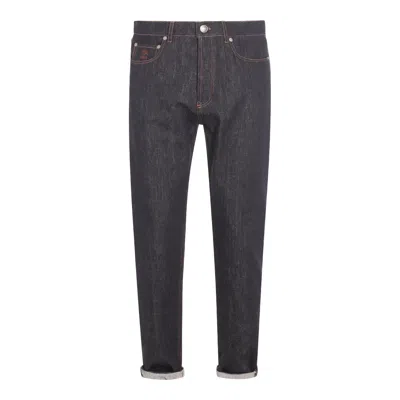 Brunello Cucinelli Men Iconic Fit Denim Cotton Jeans In Blue